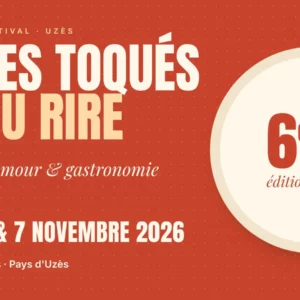 Affiche du festival Les Toqués du Rire à Uzès, 6 et 7 novembre 2026